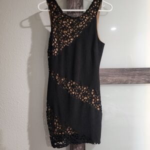 Lush Black Cutout Mini Dress